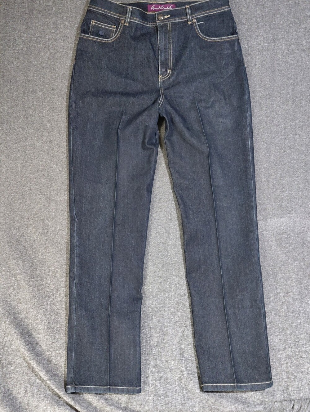 Gloria Vanderbilt 'Amanda' Dark Wash Straight Leg Jeans Sz 12